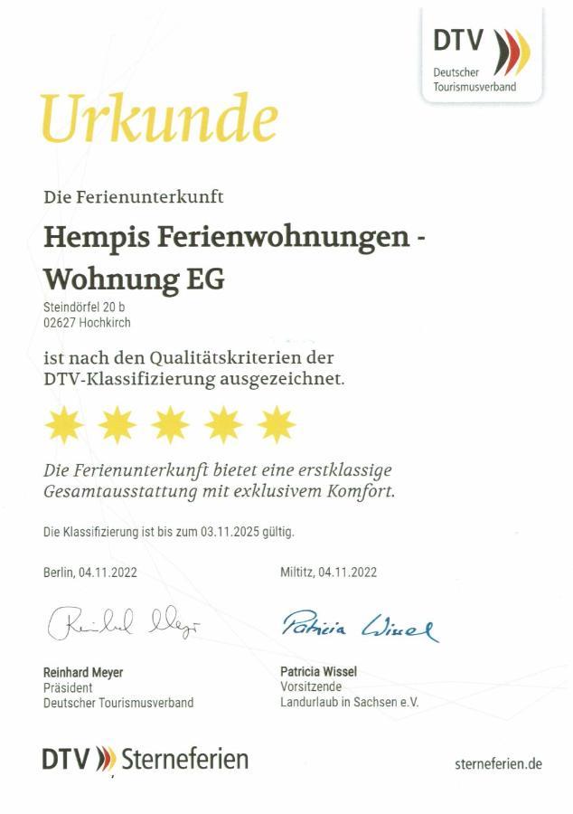 Hempis Ferienwohnungen Hochkirch المظهر الخارجي الصورة